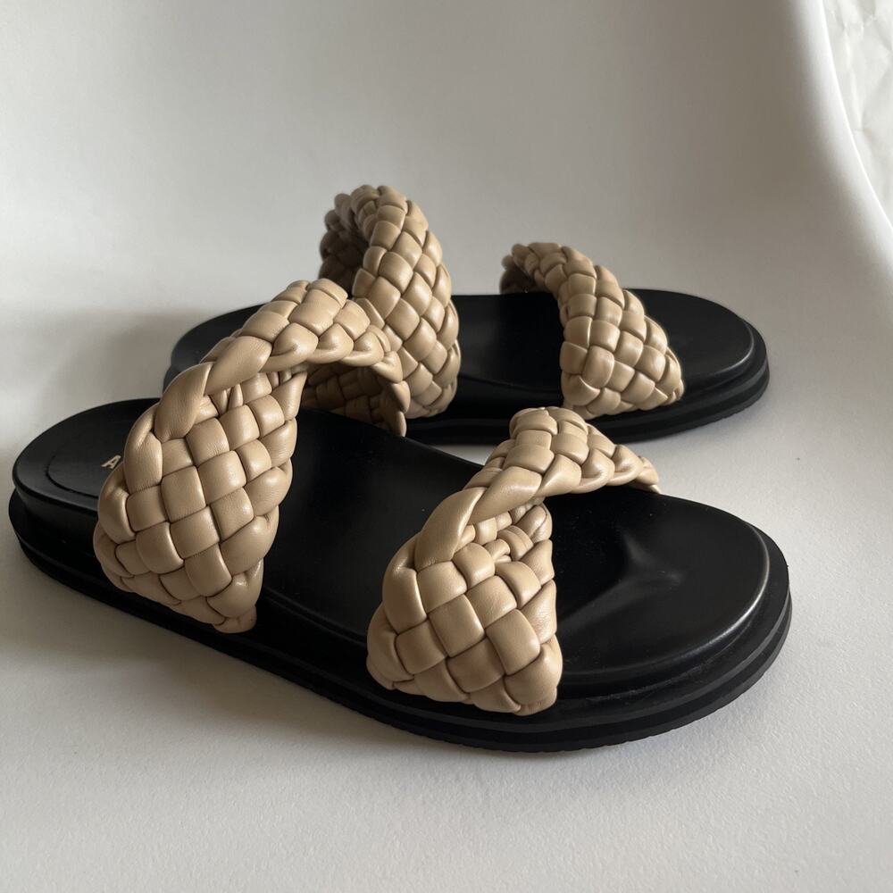 Alias Mae Soleis Twist Braided Strap Flat Sandals Natural Beige Size 6.5/7?